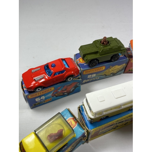 309 - A GROUP OF SEVEN BOXED MATCHBOX DIECAST MODELS TO INCLUDE ROLAMATIS & SUPERFAST EXAMPLES