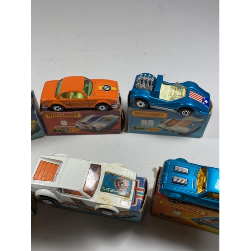 309 - A GROUP OF SEVEN BOXED MATCHBOX DIECAST MODELS TO INCLUDE ROLAMATIS & SUPERFAST EXAMPLES