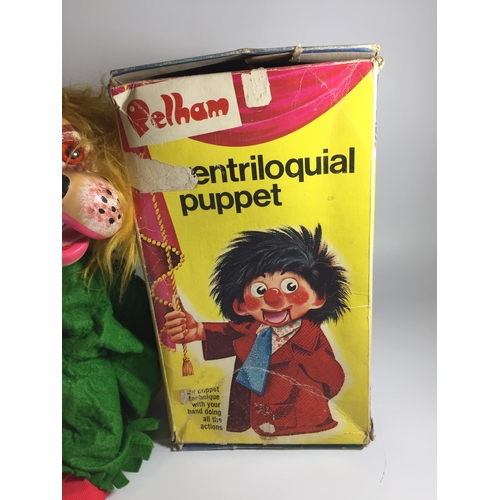 319 - A RARE 1970'S VINTAGE VENTRELOQUIAL PELHAM PUPPET - V6 FIDO IN ORIGINAL BOX