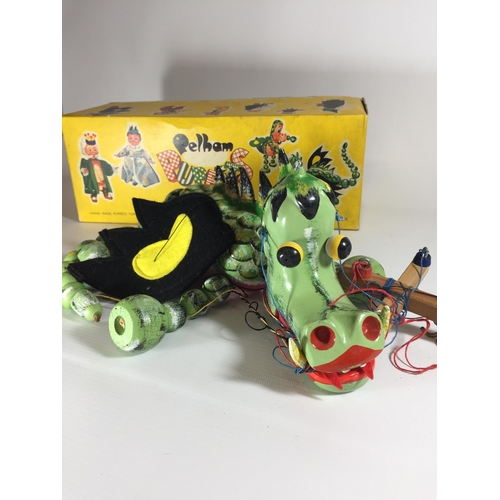 320 - A VINTAGE 1970'S PELHAM PUPPET DRAGON IN ORIGINAL BOX