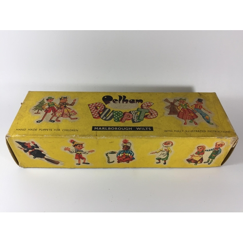 324 - A VINTAGE PELHAM PUPPET - CLOWN IN YELLOW COSTUME WITH ORIGINAL BOX