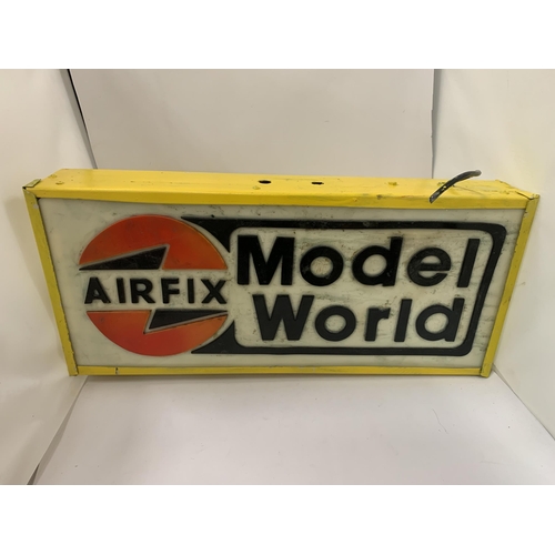 330A - AN AIRFIX MODEL WORLD ILLUMINATED BOX SIGN, 61 X 27 X 10CM