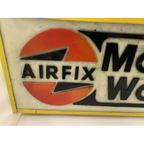 330A - AN AIRFIX MODEL WORLD ILLUMINATED BOX SIGN, 61 X 27 X 10CM