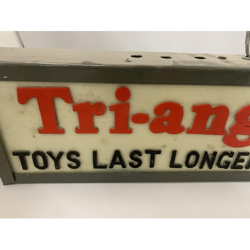 340A - A TRIANG TOYS LAST LONGER ILLUMINATED BOX SIGN, 50 X 21 X 10CM