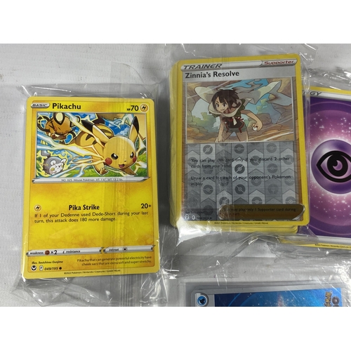 347 - A COLLECTION OF POKEMON CARDS TOGETHER WITH SEALED ENERGY CARDS AND JAPANESE POKEMON GO ENERGY CARDS