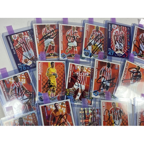 360 - A COLLECTION OF SIGNED STOKE CITY MATCH ATTAX FOOTBALL TRADING CARDS - APPROX 25