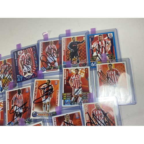 360 - A COLLECTION OF SIGNED STOKE CITY MATCH ATTAX FOOTBALL TRADING CARDS - APPROX 25