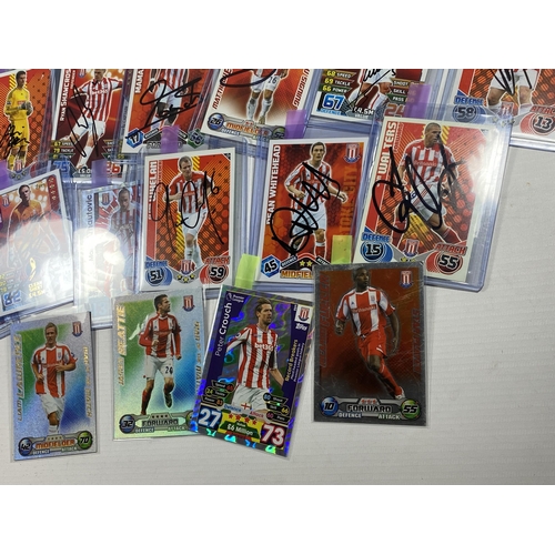 360 - A COLLECTION OF SIGNED STOKE CITY MATCH ATTAX FOOTBALL TRADING CARDS - APPROX 25