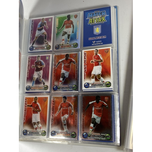 361 - TWO FOLDERS OF MATCH ATTAX FOOTBALL TRADING CARDS - 2008/2009 & 2009/2010