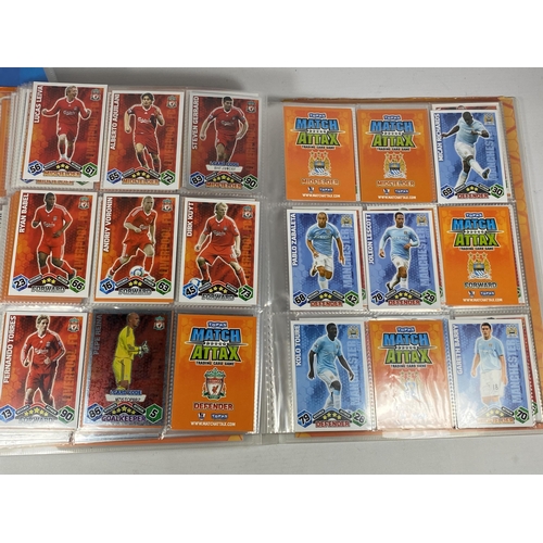 361 - TWO FOLDERS OF MATCH ATTAX FOOTBALL TRADING CARDS - 2008/2009 & 2009/2010