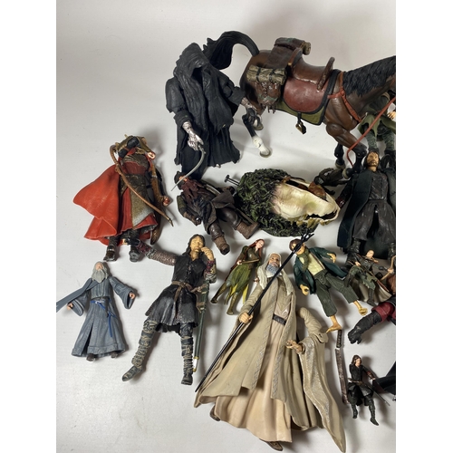 365A - A LARGE COLLECTION OF LORD OF THE RINGS FIGURES AND WEAPONS AND ACCESSORIES ETC