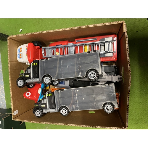 367 - A BOX OF ASSORTED MODEL TRUCKS