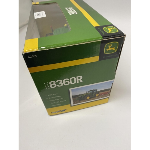 396 - A BOXED BRITIANS JOHN DEERE 8360R 1:32 SCALE TRACTOR