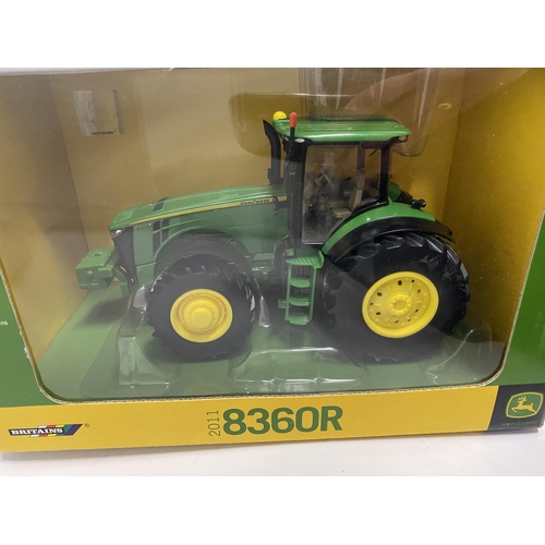 396 - A BOXED BRITIANS JOHN DEERE 8360R 1:32 SCALE TRACTOR