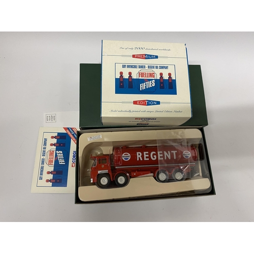 399 - A BOXED CORGI MODEL FUELLING THE FIFTY GUY INVINCIBLE TANKER REGENT OIL COMPANY