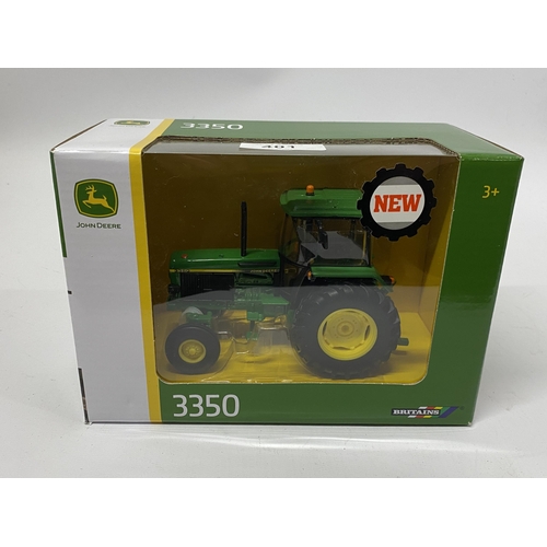 401 - A BOXED BRITAINS JOHN DEERE 3350 TRACTOR SCALE 1:32