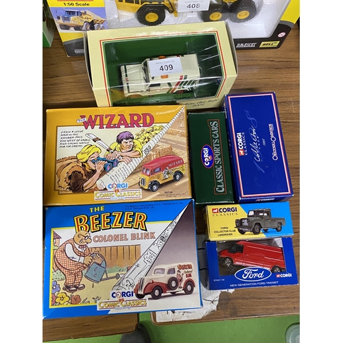 409 - A MIXED LOT OF BOXED DIECAST VEHICLES, CORGI COMIC CLASSICS ETC