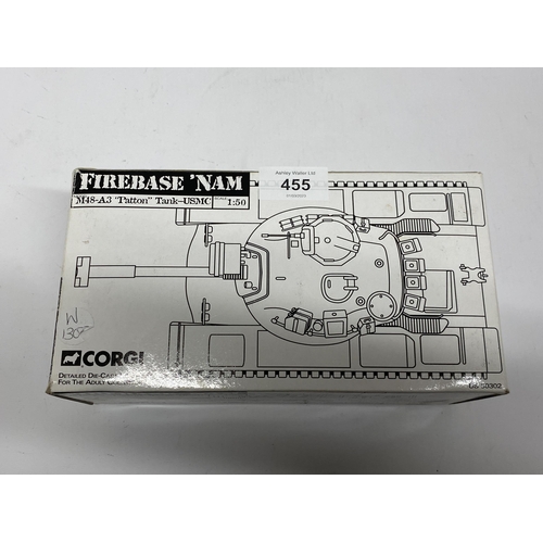 455 - A BOXED CORGI FIREBASE NAM TANK MODEL