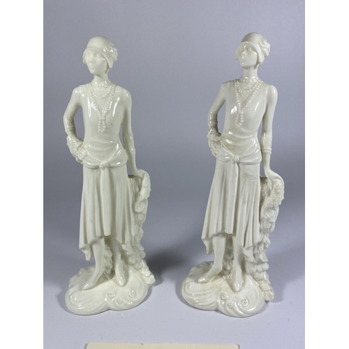 815 - TWO ROYAL WORCESTER COMPTON WOODHOUSE 'VOGUE' COLLECTION MILLIE FIGURES 1926