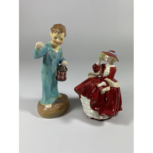 817 - TWO ROYAL DOULTON FIGURES TO INCLUDE 'WEE WILLIE WINKIE' HN2050 AND A SMALL TOP O' THE HILL HN 3499