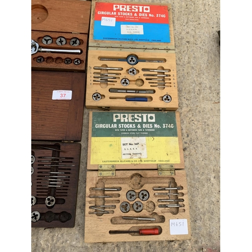 37 - FOUR BOXED TAP AND DIE SETS NO VAT