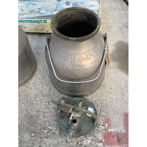 54 - A VINTAGE MILKING MACHINE BUCKET WITH LID NO VAT