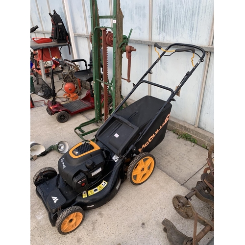 59 - A MC CULLOCH M51-140WF PETROL LAWN MOWER WITH GRASS BOX BELIEVED IN WORKING ORDER BUT NO WARRANTY GI... 