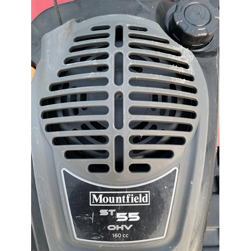 60 - A MOUNTFIELD HW531 PD PETROL LAWN MOWER WITH GRASS BOX BELIEVED IN WORKING ORDER BUT NO WARRANTY GIV... 