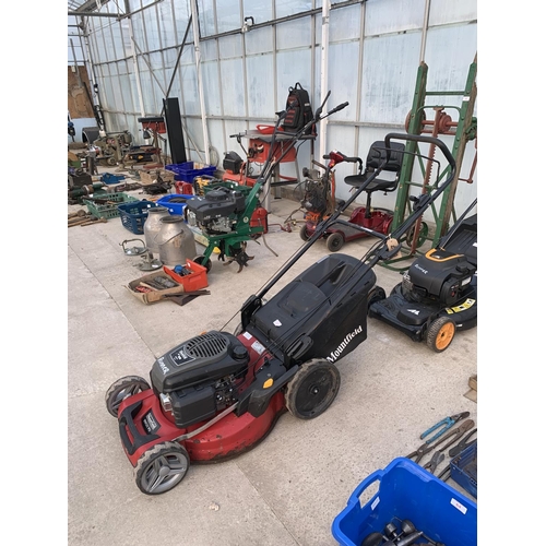 60 - A MOUNTFIELD HW531 PD PETROL LAWN MOWER WITH GRASS BOX BELIEVED IN WORKING ORDER BUT NO WARRANTY GIV... 