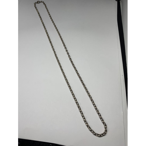 555 - A SILVER BELCHER CHAIN NECKLACE LENGTH 24 INCHES