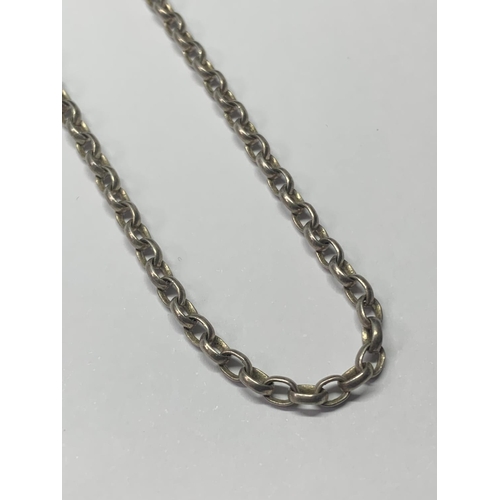 555 - A SILVER BELCHER CHAIN NECKLACE LENGTH 24 INCHES