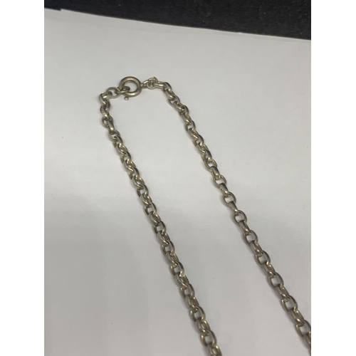 555 - A SILVER BELCHER CHAIN NECKLACE LENGTH 24 INCHES