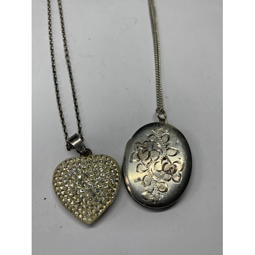 573 - FOUR SILVER NECKLACES WITH PENDANTS