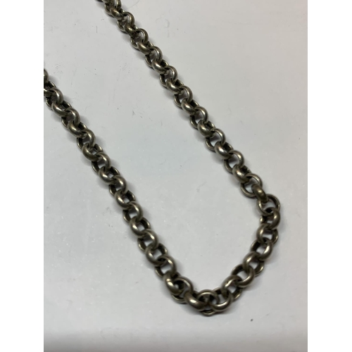 579 - A SILVER BELCHER CHAIN NECKLACE LENGTH 20 INCHES