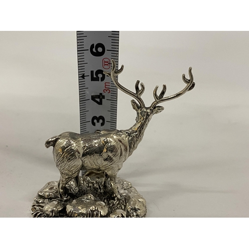 21 - A HALLMARKED SILVER FILLED CAMELOT SILVERWARE LTD STAG FIGURE