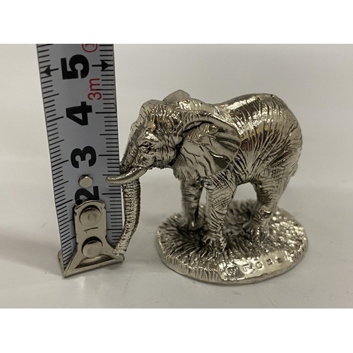 28 - A HALLMARKED SILVER FILLED CAMELOT SILVERWARE LTD ELEPHANT FIGURE