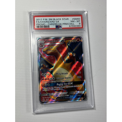 40 - A PSA 2017 CHARIZARD GX SM60 BLACK STAR POKEMON CARD - GRADED 8