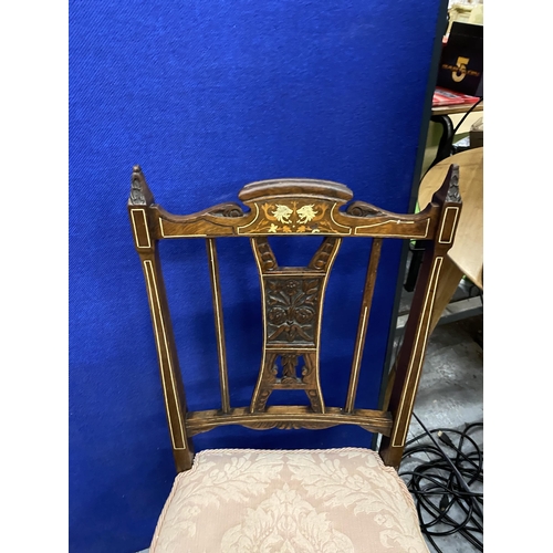 116 - A PAIR OF EDWARDIAN INLAID BEDROOM CHAIRS