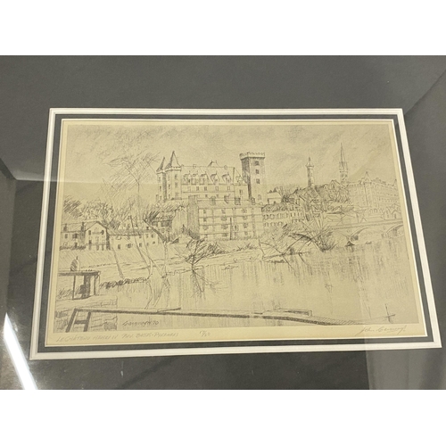 119 - A FRAMED LIMITED EDITION LE CHATEAU HENRY IV BY PENCIL SIGNED BY CAVANAGH '70