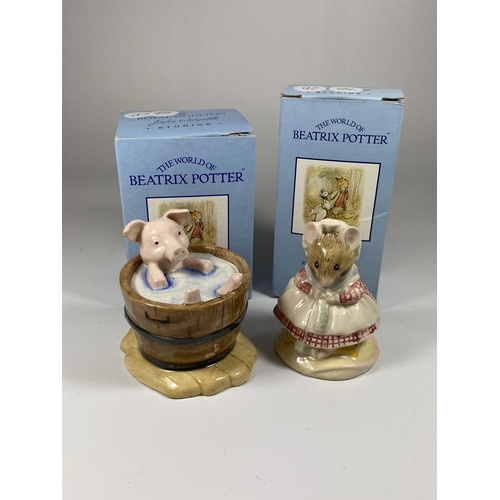 827 - TWO BOXED BESWICK BEATRIX POTTER FIGURES