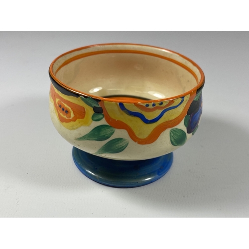 843 - A CLARICE CLIFF FANTASQUE PATTERN SMALL POT, HEIGHT 5CM