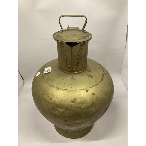 133 - A LARGE BRASS LIDDED JUG HEIGHT APPROX 37CM