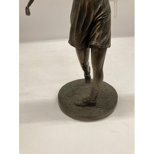 149 - A SPELTER FIGURE OF A GOLFER HEIGHT 27CM