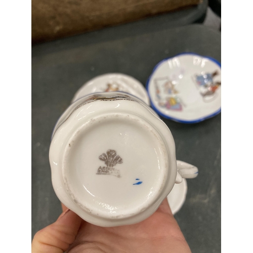 151 - TWO CHINA NURSERY CUPS AND SAUCERS