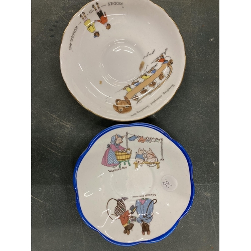 151 - TWO CHINA NURSERY CUPS AND SAUCERS