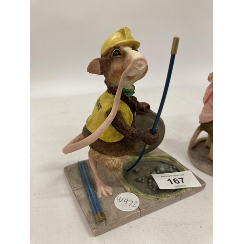 167 - TWO BORDER FINE ARTS RAT FIGURES 'CONGRATULATIONS' AND 'SEWER RAT'