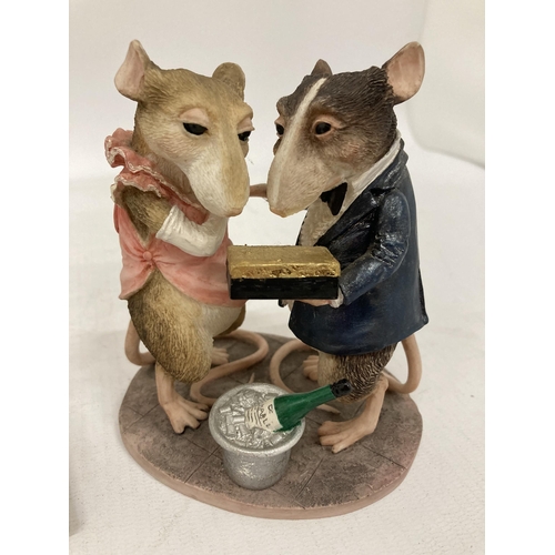 167 - TWO BORDER FINE ARTS RAT FIGURES 'CONGRATULATIONS' AND 'SEWER RAT'