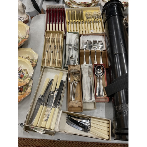 909 - TEN BOXES OF VARIOUS FLATWARE