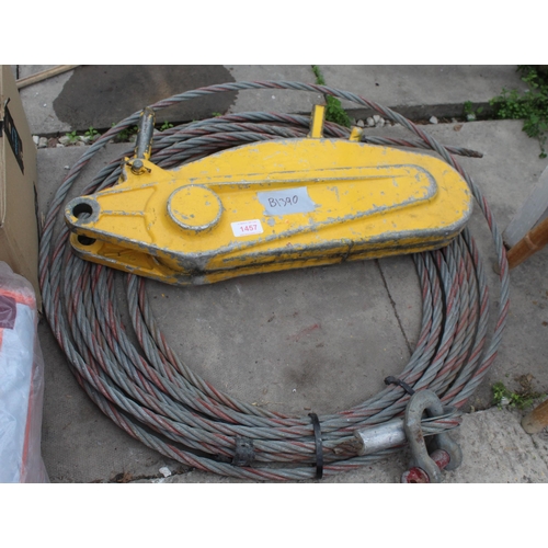 1457 - WIRE ROPE AND HOIST  NO VAT