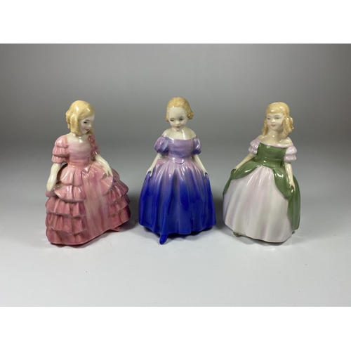 782 - THREE SMALL ROYAL DOULTON FIGURES - ROSE, PENNY & MARIE